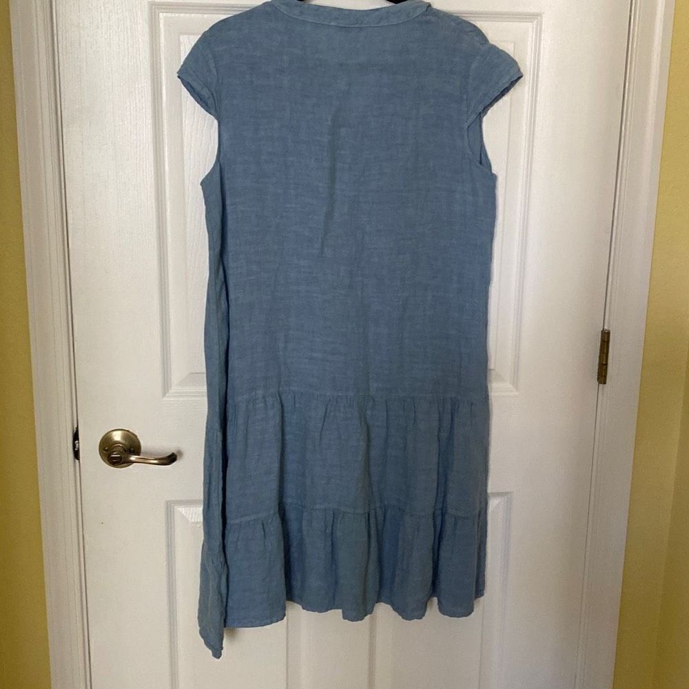 Women’s Francesca Bettini, Made in Italy, Blue Linen Dress, Size Medium - Picture 5 of 8